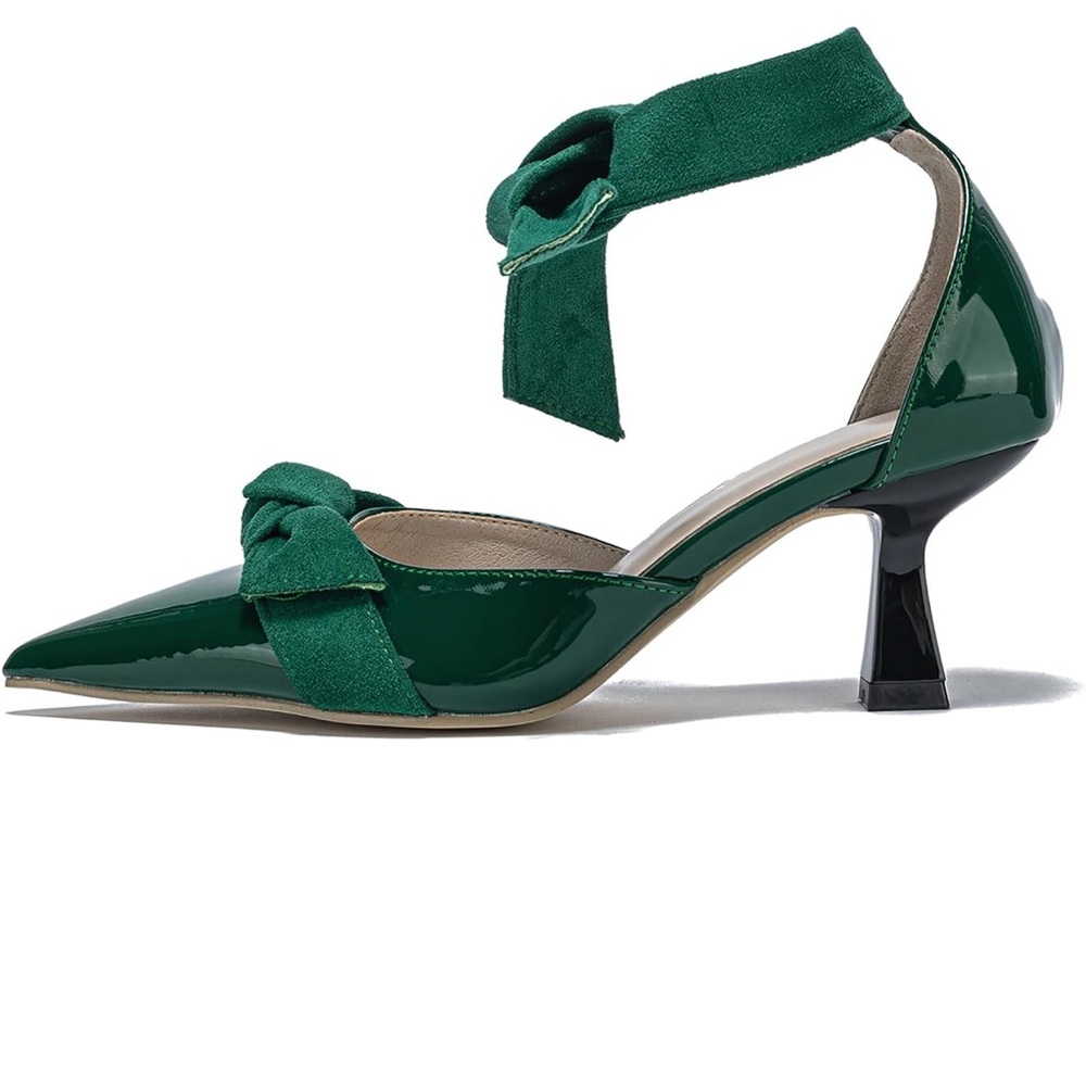 Emerald Green Bow Heels